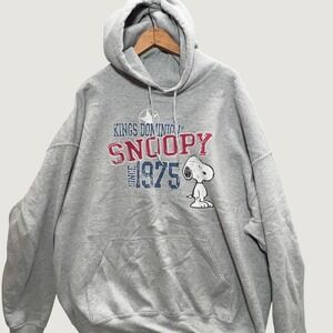 Kings Dominion Snoopy Since 1975 Hoodie Gray Cedar Fair Mens 2XL Sweatshirt
